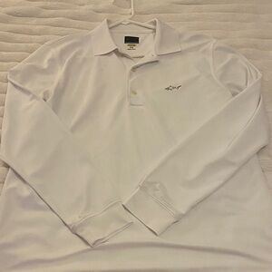 Greg Norman Collection White Long Sleeve Polo